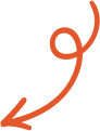 Orange arrow graphic indicating direction, symbolizing the Desert Pine Chiropractic approach to guiding patients through their health journey.